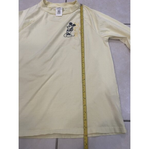Yellow Disney Adults Unisex Sz XS Mickey Mouse Long Sleeve Crew Neck Embroidered - Picture 9 of 9